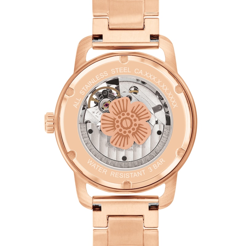 Main Image 3 of Ladies’ Coach Cruiser Crystal Accent Rose-Tone IP Automatic Watch with Tea Rose Dial (Model: 14504367)
