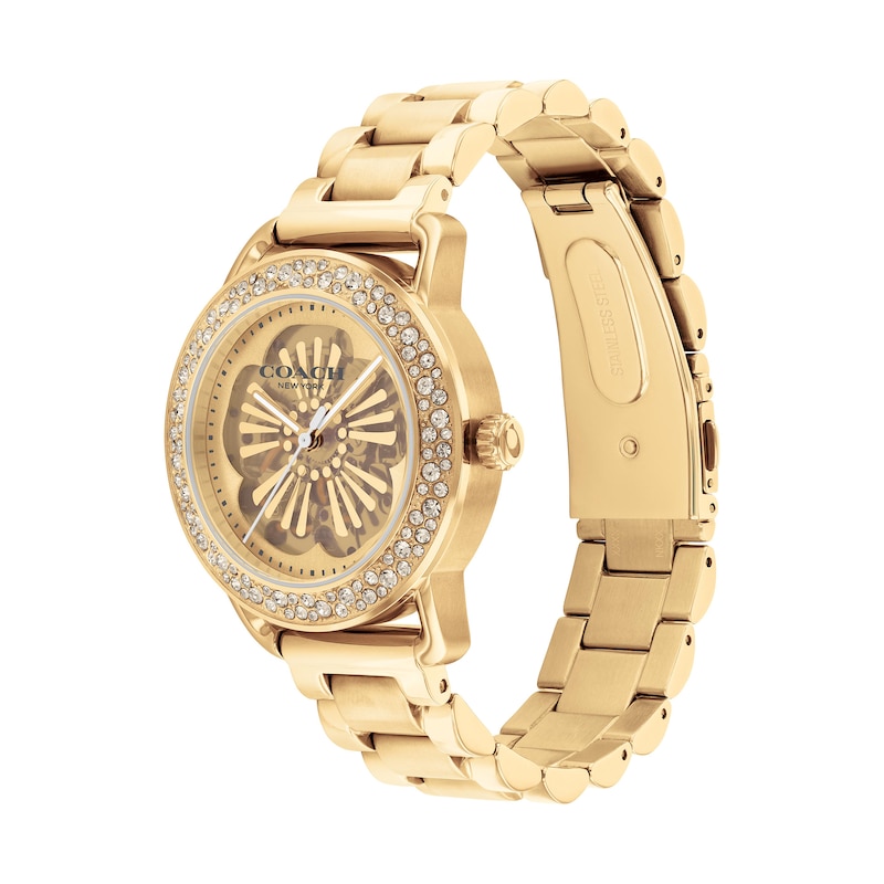 Main Image 2 of Ladies’ Coach Cruiser Crystal Accent Gold-Tone IP Automatic Watch with Tea Rose Dial (Model: 14504368)