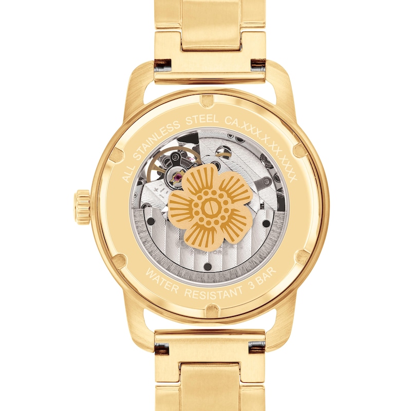 Main Image 3 of Ladies’ Coach Cruiser Crystal Accent Gold-Tone IP Automatic Watch with Tea Rose Dial (Model: 14504368)