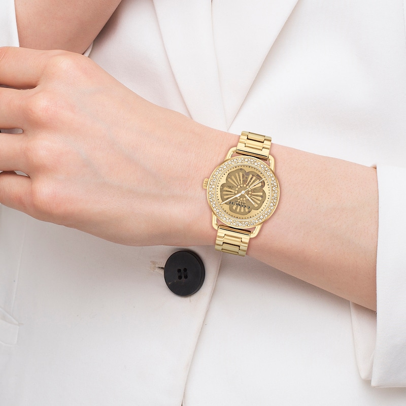 Main Image 4 of Ladies’ Coach Cruiser Crystal Accent Gold-Tone IP Automatic Watch with Tea Rose Dial (Model: 14504368)