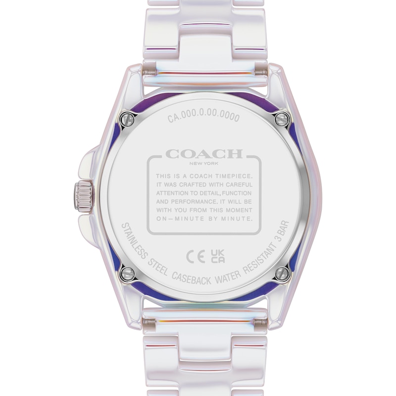 Main Image 3 of Ladies’ Coach Greyson Iridescent Ceramic Watch with White Dial (Model: 14504390)