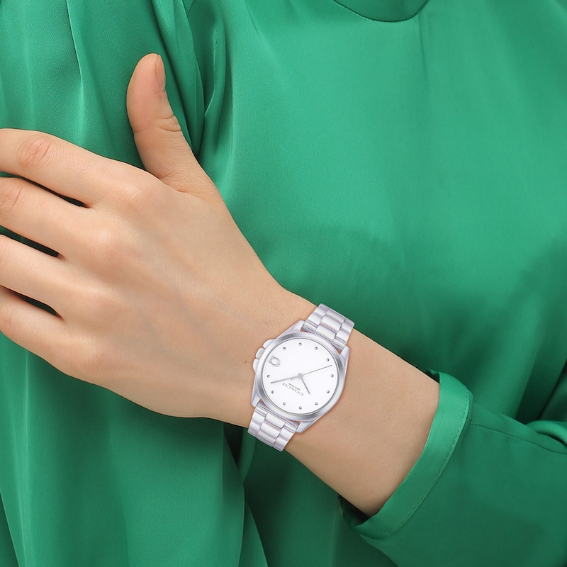 Main Image 4 of Ladies’ Coach Greyson Iridescent Ceramic Watch with White Dial (Model: 14504390)