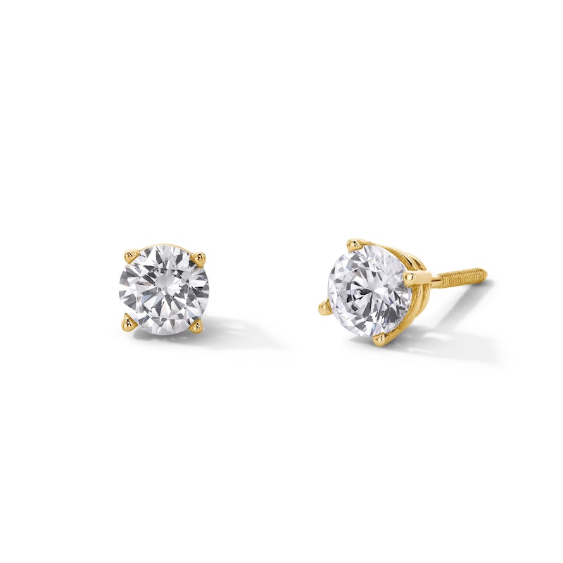 Main Image 1 of 1 CT. T.W. Certified Lab-Grown Diamond Solitaire Stud Earrings in 14K Gold (F/SI2)