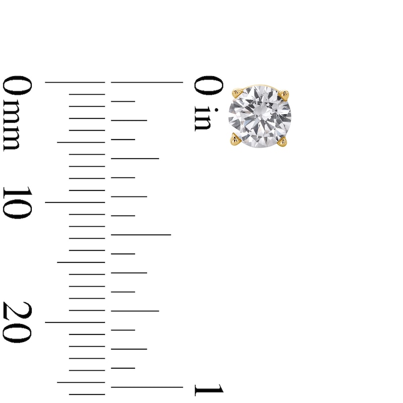 Main Image 3 of 1 CT. T.W. Certified Lab-Grown Diamond Solitaire Stud Earrings in 14K Gold (F/SI2)
