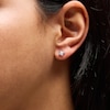 Thumbnail Image 2 of 3/4 CT. T.W. Princess-Cut Certified Lab-Grown Diamond Solitaire Stud Earrings in 14K Gold (F/SI2)