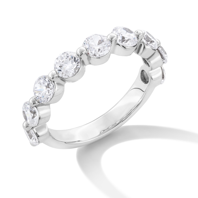 Main Image 3 of 2 CT. T.W. Certified Lab-Grown Diamond Nine Stone Anniversary Band in 14K White Gold (F/VS2)