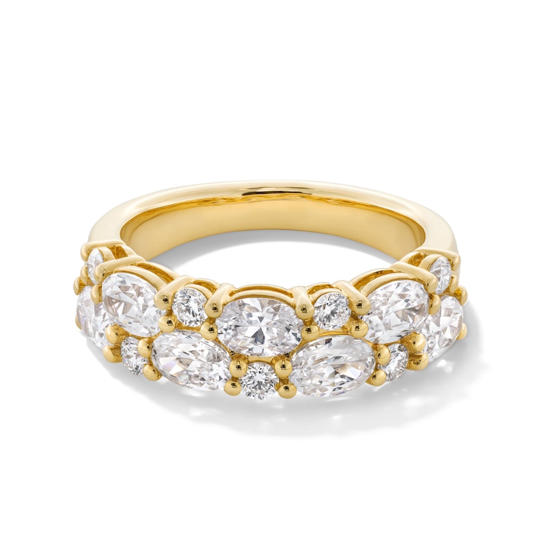 Main Image 1 of 2-1/2 CT. T.W. Oval and Round Certified Lab-Grown Diamond Double Row Anniversary Band in 14K Gold (F/VS2)