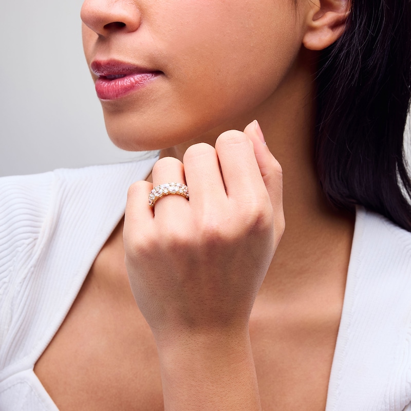 Main Image 2 of 2-1/2 CT. T.W. Oval and Round Certified Lab-Grown Diamond Double Row Anniversary Band in 14K Gold (F/VS2)
