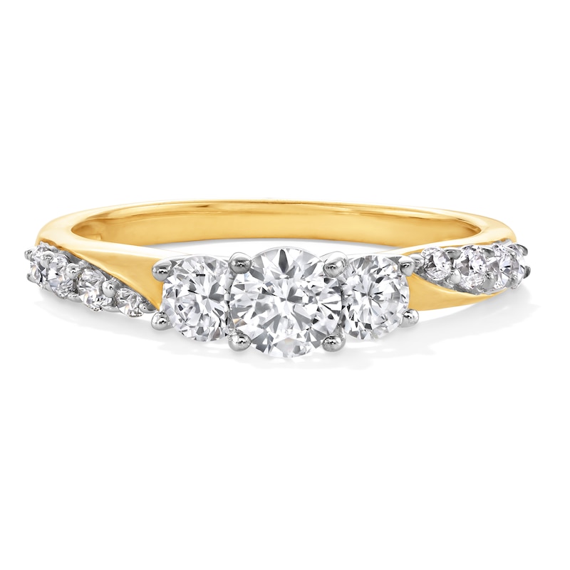 Main Image 1 of 1 CT. T.W. Diamond Past Present Future® Engagement Ring in 10K Gold