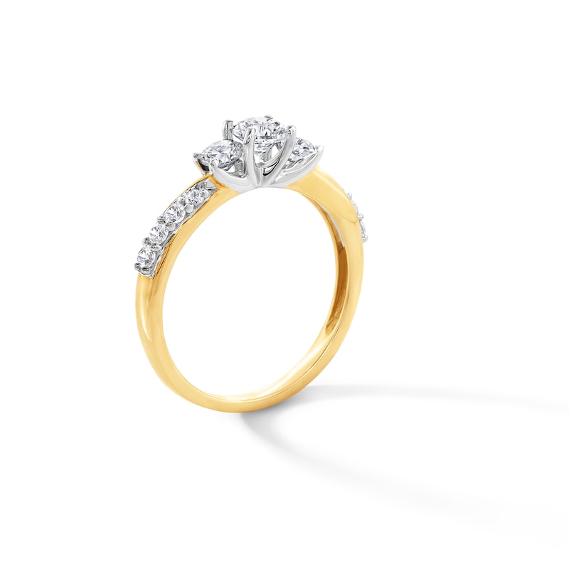 Main Image 3 of 1 CT. T.W. Diamond Past Present Future® Engagement Ring in 10K Gold