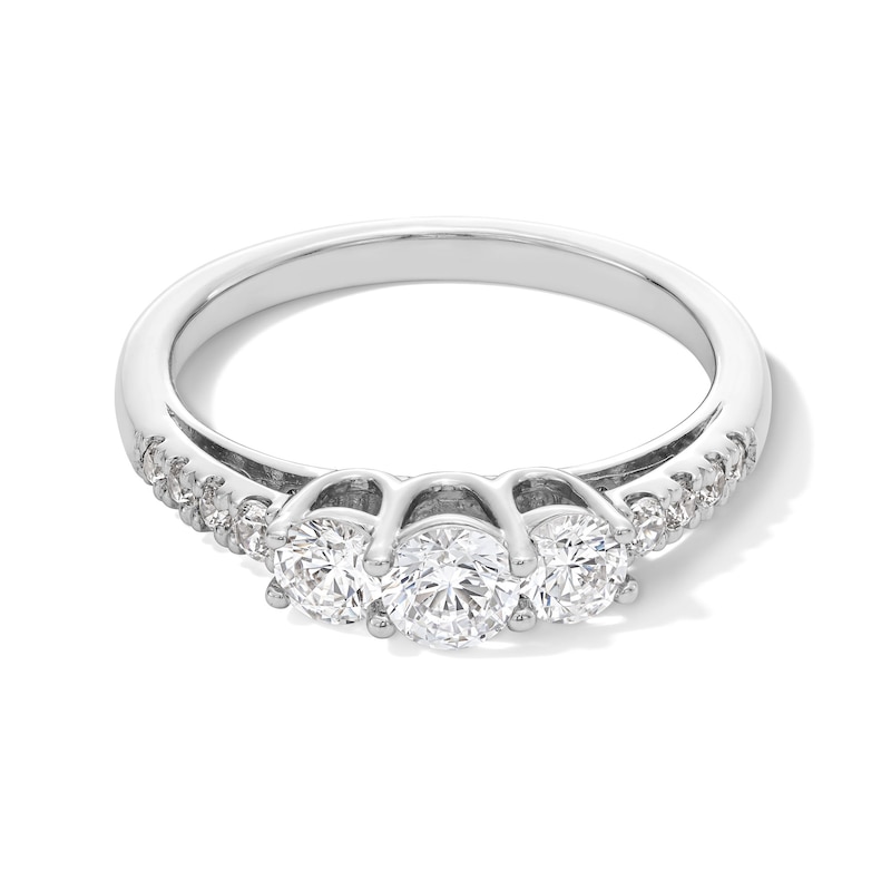 Main Image 1 of 3/4 CT. T.W. Diamond Past Present Future® Engagement Ring in 10K White Gold