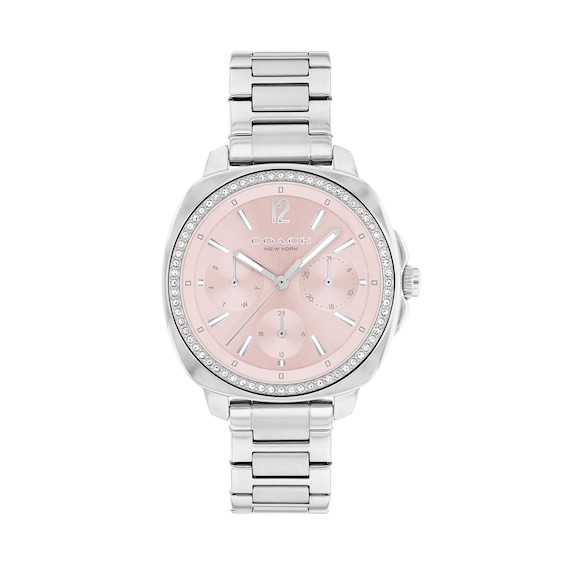 Ladies’ Coach Kitt Crystal Accent Chronograph Watch with Pink Dial (Model: 14504392)