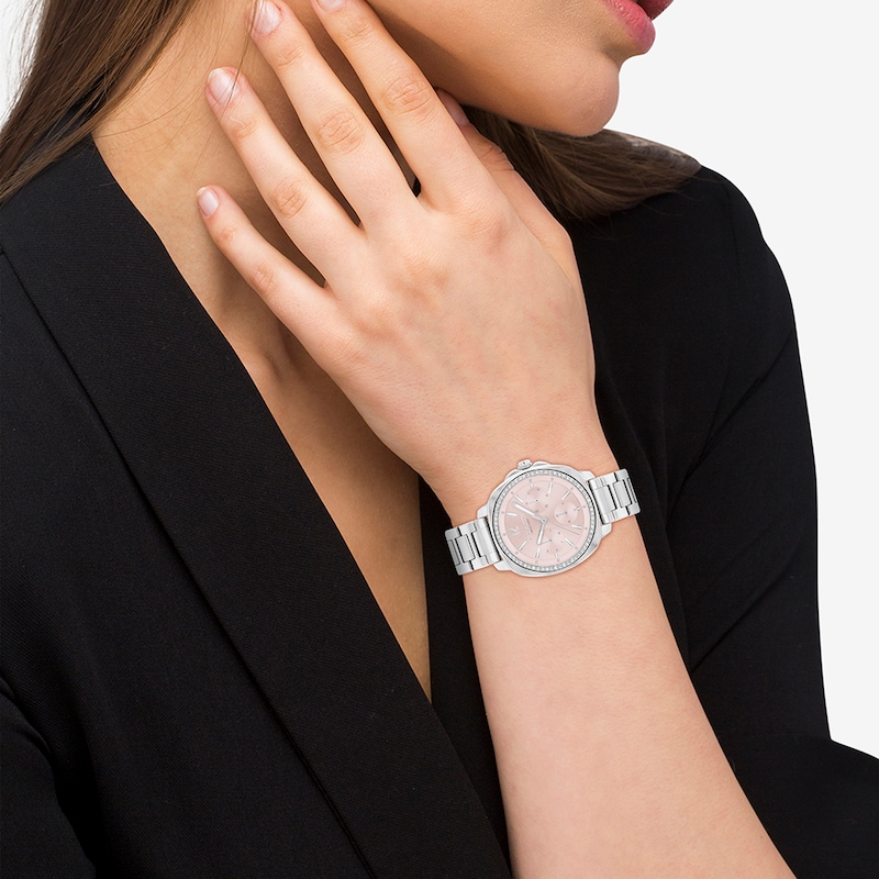 Main Image 4 of Ladies’ Coach Kitt Crystal Accent Chronograph Watch with Pink Dial (Model: 14504392)