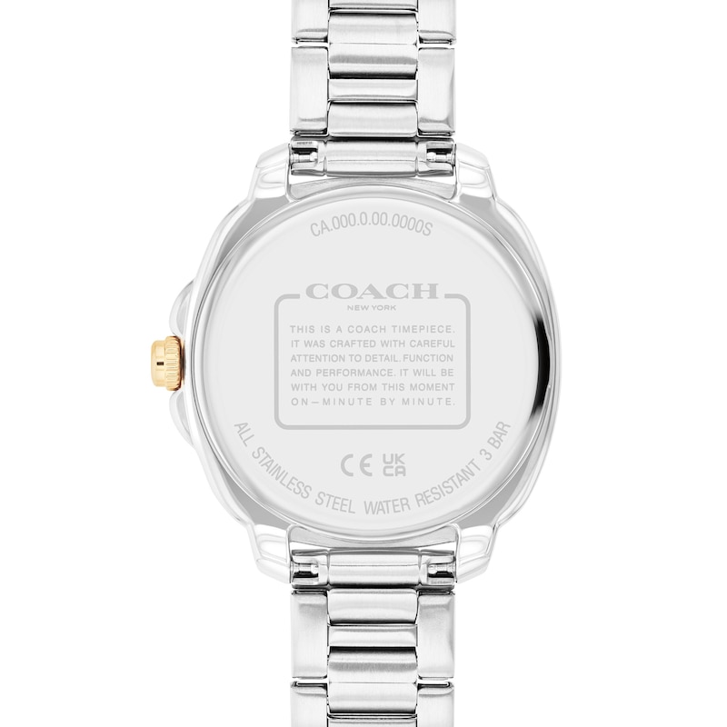 Main Image 3 of Ladies’ Coach Kitt Crystal Accent Two-Tone IP Chronograph Watch with Green Dial (Model: 14504394)