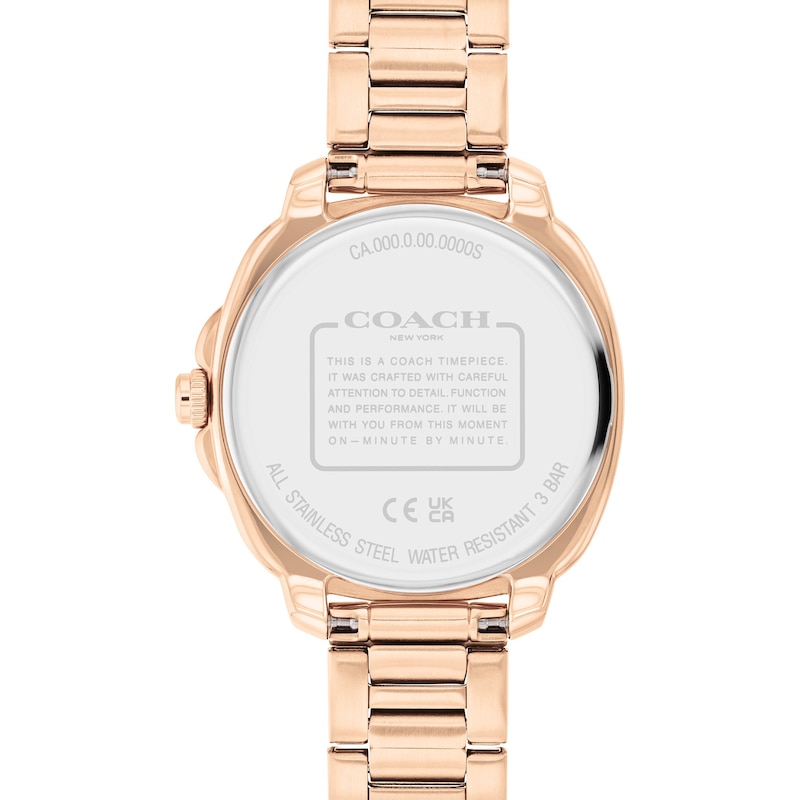 Main Image 3 of Ladies’ Coach Kitt Crystal Accent Rose-Tone IP Chronograph Watch with Grey Dial (Model: 14504395)
