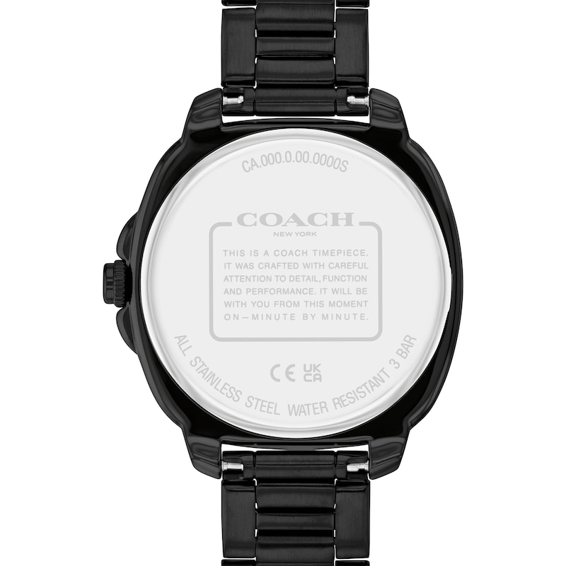Main Image 3 of Ladies’ Coach Kitt Crystal Accent Black IP Chronograph Watch with Black Dial (Model: 14504396)