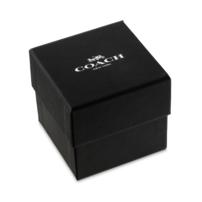 Main Image 5 of Ladies’ Coach Kitt Crystal Accent Gold-Tone IP Chronograph Watch with Silver-Tone Dial (Model: 14504397)