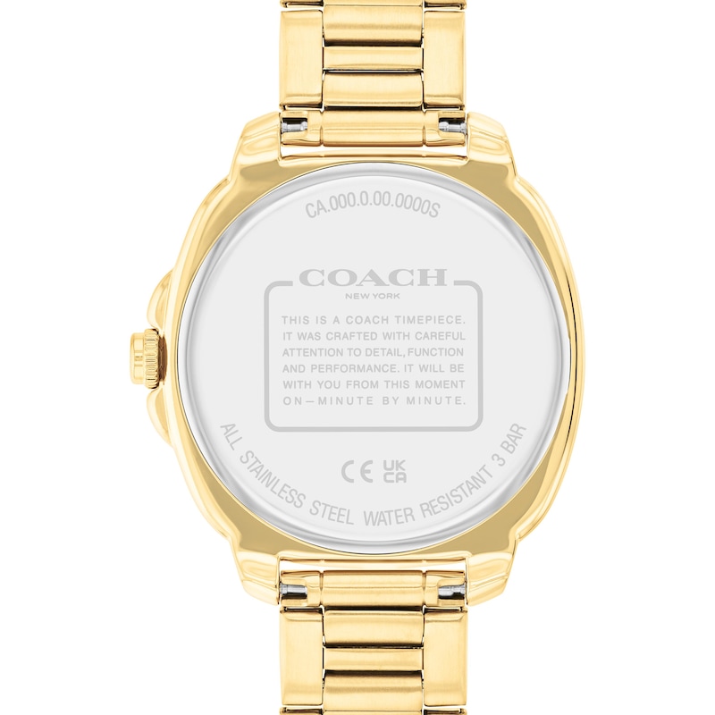 Main Image 3 of Ladies’ Coach Kitt Crystal Accent Gold-Tone IP Chronograph Watch with Black Dial (Model: 14504398)
