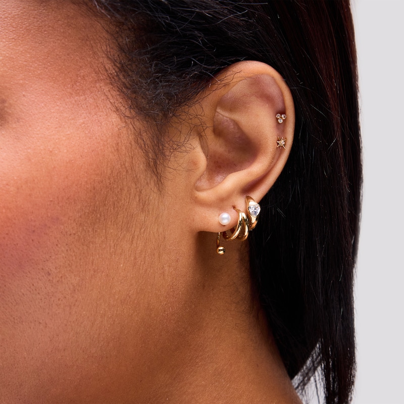 Main Image 2 of 1/3 CT. Heart-Shaped Lab-Grown Diamond Solitaire Single Hoop Earring in 10K Gold