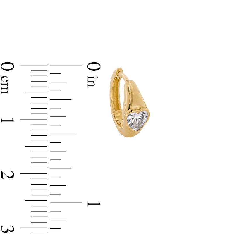 Main Image 4 of 1/3 CT. Heart-Shaped Lab-Grown Diamond Solitaire Single Hoop Earring in 10K Gold