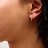 Thumbnail Image 2 of 1/10 CT. T.W. Diamond Tilted Heart Hoop Earrings in 10K Gold