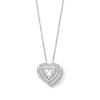 Thumbnail Image 1 of 1-1/2 CT. T.W. Certified Lab-Grown Diamond Double Frame Heart Pendant in Sterling Silver (F/SI2)