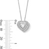 Thumbnail Image 3 of 1-1/2 CT. T.W. Certified Lab-Grown Diamond Double Frame Heart Pendant in Sterling Silver (F/SI2)