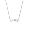 Thumbnail Image 1 of 1/20 CT. T.W. Diamond “LOVE” Necklace in Sterling Silver