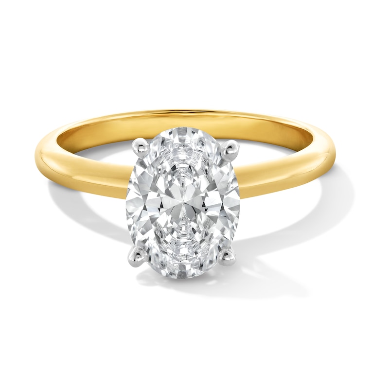 Main Image 1 of 2 CT. Oval Certified Lab-Grown Diamond Solitaire Engagement Ring in 14K Gold (F/VS2)