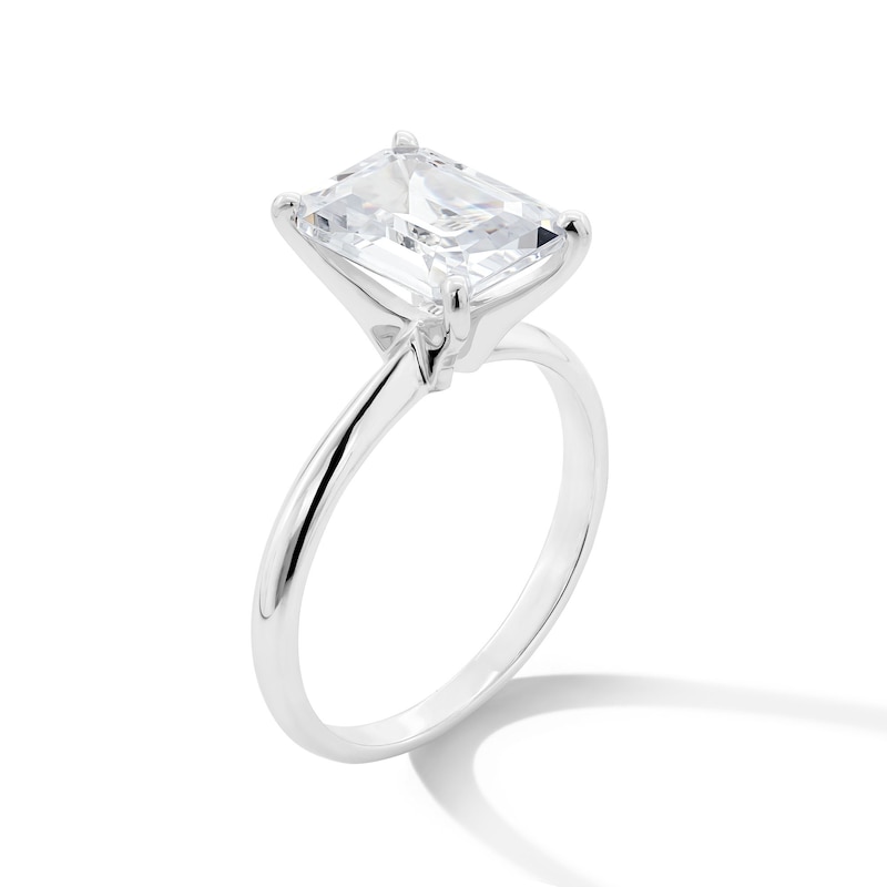 Main Image 3 of 3 CT. Emerald-Cut Certified Lab-Grown Diamond Solitaire Engagement Ring in 14K White Gold (F/VS2)