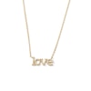 Thumbnail Image 1 of 1/10 CT. T.W. Diamond “love” Necklace in 10K Gold - 17”