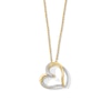 Thumbnail Image 1 of 1/10 CT. T.W. Diamond Tilted Heart Pendant in 10K Gold