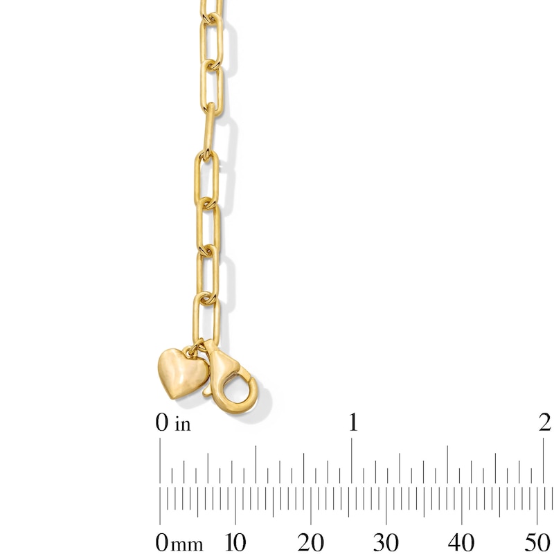 Main Image 3 of 1/4 CT. T.W. Diamond “LOVE” Paper Clip Chain Bracelet in Sterling Silver with 10K Gold Plate - 7.5"