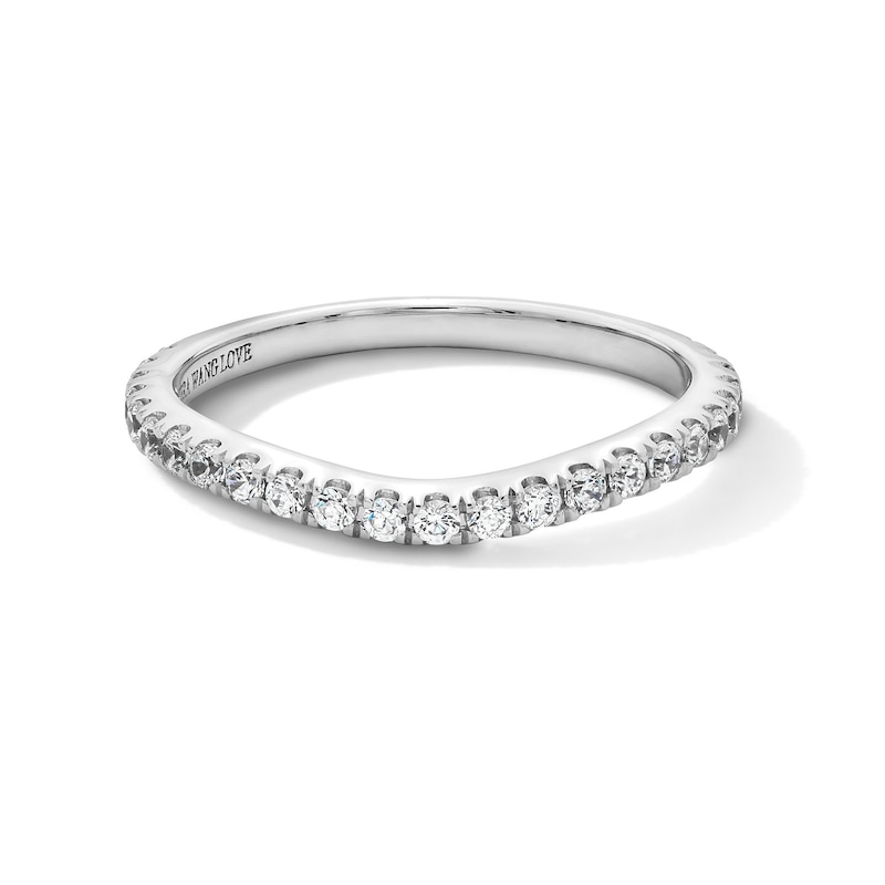 Main Image 1 of Vera Wang Love Collection Lab-Grown Diamonds by Vera Wang Love 1/3 CT. T.W. Contour Anniversary Band in 14K White Gold (F/VS2)