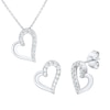 Thumbnail Image 1 of 3/8 CT. T.W. Certified Lab-Grown Diamond Tilted Heart Pendant and Stud Earrings Set in Sterling Silver (I/SI2)