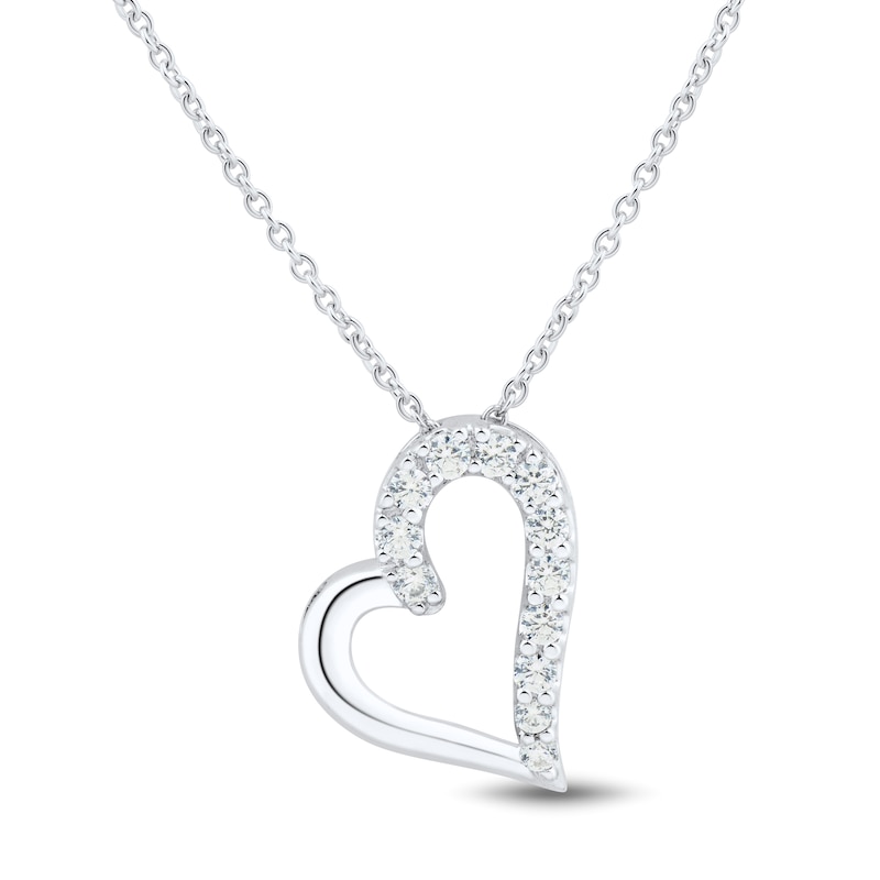 Main Image 2 of 3/8 CT. T.W. Certified Lab-Grown Diamond Tilted Heart Pendant and Stud Earrings Set in Sterling Silver (I/SI2)
