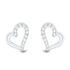 Thumbnail Image 4 of 3/8 CT. T.W. Certified Lab-Grown Diamond Tilted Heart Pendant and Stud Earrings Set in Sterling Silver (I/SI2)