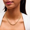 Thumbnail Image 2 of 1/10 CT. T.W. Diamond Five Heart Necklace in Sterling Silver with 14K Gold Plate - 17"