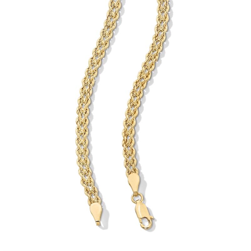 Main Image 3 of 1/10 CT. T.W. Diamond Five Heart Necklace in Sterling Silver with 14K Gold Plate - 17"
