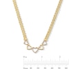 Thumbnail Image 4 of 1/10 CT. T.W. Diamond Five Heart Necklace in Sterling Silver with 14K Gold Plate - 17"