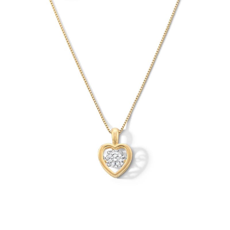Main Image 1 of 1/3 CT. Certified Lab-Grown Diamond Solitaire Heart Pendant in Sterling Silver with 14K Gold Plate (I/SI2)