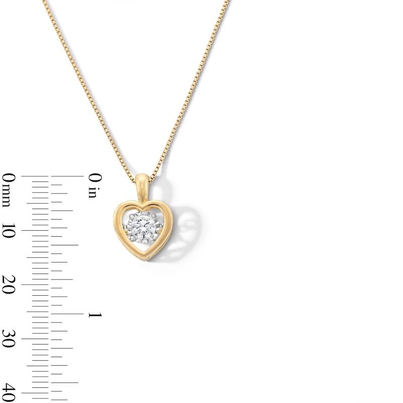 Main Image 3 of 1/3 CT. Certified Lab-Grown Diamond Solitaire Heart Pendant in Sterling Silver with 14K Gold Plate (I/SI2)