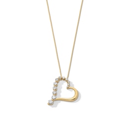 1/2 CT. T.W. Journey Certified Lab-Grown Diamond Tilted Heart Pendant in 10K Gold (I/SI2)