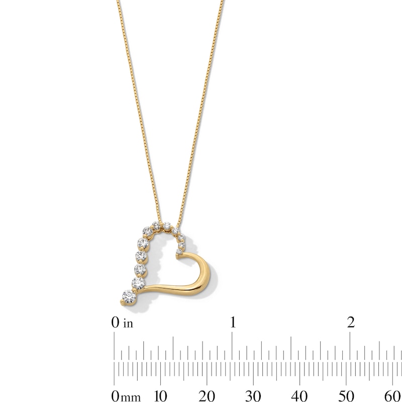 Main Image 4 of 1/2 CT. T.W. Journey Certified Lab-Grown Diamond Tilted Heart Pendant in 10K Gold (I/SI2)