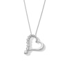 Thumbnail Image 1 of 1/2 CT. T.W. Journey Certified Lab-Grown Diamond Tilted Heart Pendant in 10K White Gold (I/SI2)