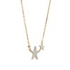 Thumbnail Image 2 of 1/5 CT. T.W. Diamond Triple Star Necklace in Sterling Silver with 18K Gold Plate