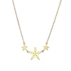Thumbnail Image 3 of 1/5 CT. T.W. Diamond Triple Star Necklace in Sterling Silver with 18K Gold Plate