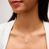 Thumbnail Image 2 of 1/6 CT. T.W. Diamond Frame Sunray Heart Necklace in 10K Gold - 17"