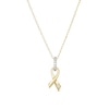 Thumbnail Image 1 of 1/20 CT. T.W. Diamond Awareness Ribbon Pendant in Sterling Silver with 18K Gold Plate