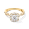 Thumbnail Image 1 of 1-1/2 CT. T.W. Certified Lab-Grown Diamond Cushion Frame Twist Shank Engagement Ring in 14K Gold (F/SI2)